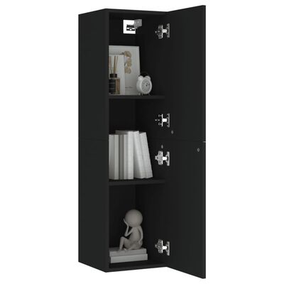 vidaXL ТВ шкафове, 2 бр, черни, 30,5x30x110 см, ПДЧ