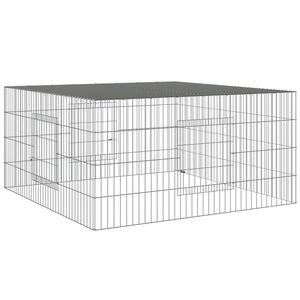 vidaXL Клетка за зайци, 110x110x55 см, поцинковано желязо