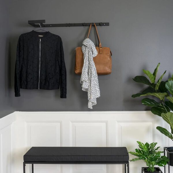 House Nordic Закачалка за дрехи "Elisabeth" черна