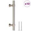 vidaXL Дръжки за шкафове, 10 бр, сребристи, 96 мм, неръждаема стомана