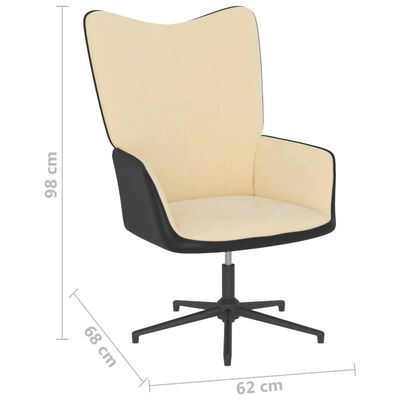 vidaXL Релаксиращ стол, кремавобял, кадифе и PVC
