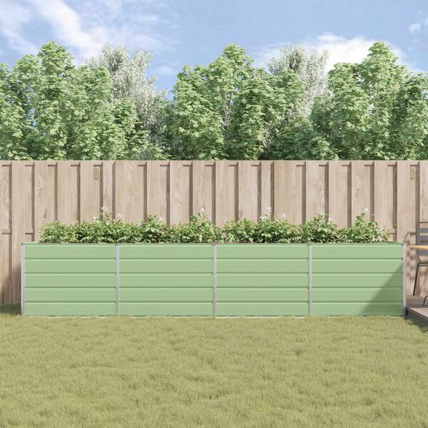 vidaXL Кашпа Пастелно зелено 195 x 100 x 45 см Галванизирана стомана