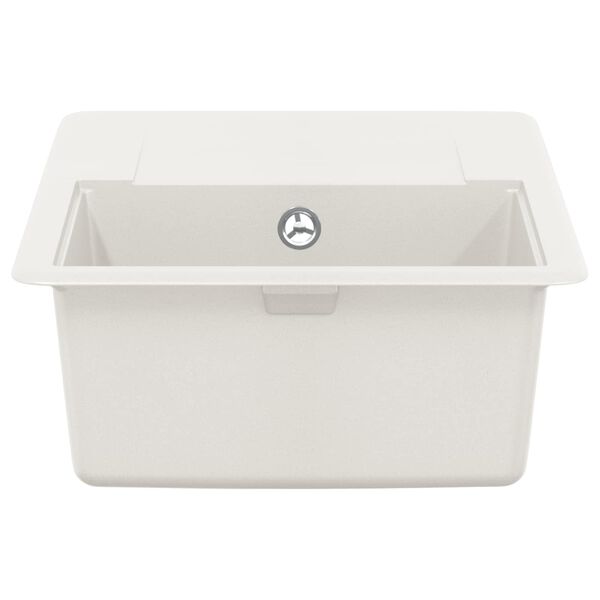 vidaXL Мивка Бяло 670 x 460 мм 80% Кварц и 20% Смола