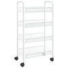 vidaXL Кухненска количка на 4 нива, бяла, 46x26x85 см, желязо