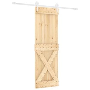 vidaXL Преплъзваща се врата 80 x 210 cm Масивна борова дървесина