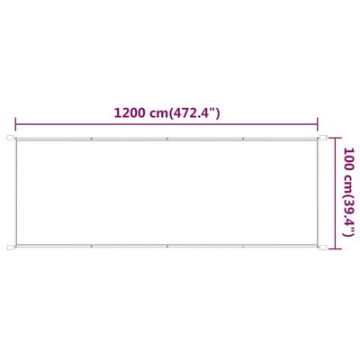 vidaXL Вертикален сенник, бежов, 100x1200 см, оксфорд плат