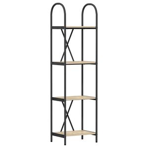 vidaXL Рафт за книги 4 нива 40 x 30 x 146 см Инженерна дървесина