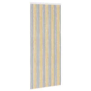 vidaXL Мрежа против насекоми Шенил Сив и бежов 90 x 220 cm 100% ПП