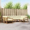 vidaXL Комплект дивани за открито 6 pcs Натурален и Крема