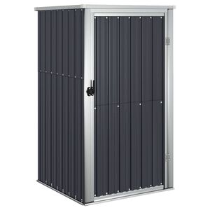 vidaXL Градинска барака, антрацит, 88x89x161 см, поцинкована стомана