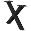 vidaXL Крака за масичка за кафе, X-образни, 2 бр., черни, 50 x (30-31) см, стомана
