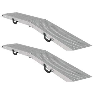 vidaXL Рампа за натоварване 2 pcs Сребрист 166 x 22,5 x 4,5 см