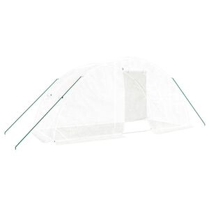vidaXL Оранжерия със стоманена рамка бяла 10 м&sup2; 5x2x2,3 м