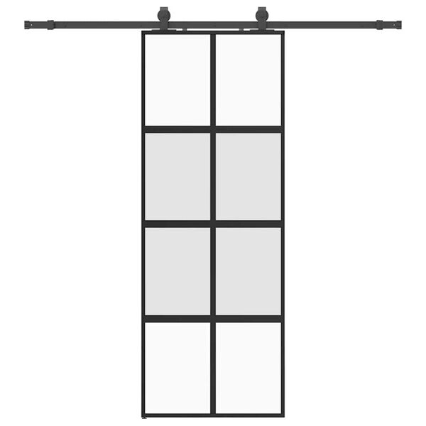 vidaXL Плъзгаща се врата с комплект обков Черно 76x205 cm