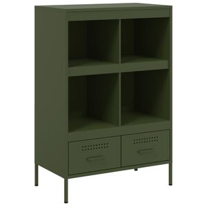 vidaXL Висок шкаф, маслиненозелен, 68x39x101,5 см, стомана