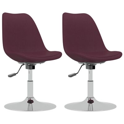vidaXL Въртящи се трапезни столове, 2 бр, лилави, текстил