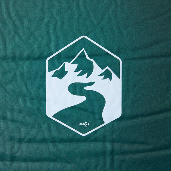 vidaXL Самонадуваем дюшек за къмпинг с възглавница за 1 човек зелен