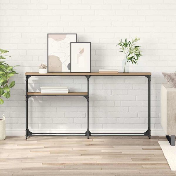 vidaXL Конзолнамаса Дъб 145 x 22,5 x 75 см Инженерно дърво