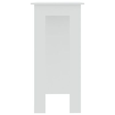 vidaXL Бар маса с рафт, бяла, 102x50x103,5 см, ПДЧ