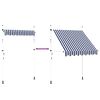 vidaXL Ръчно прибиращ се сенник, 200 см, синьо-бели ивици