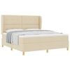 vidaXL Легло с пружинирана основа с матрак Крем 200 x 180 cm текстил