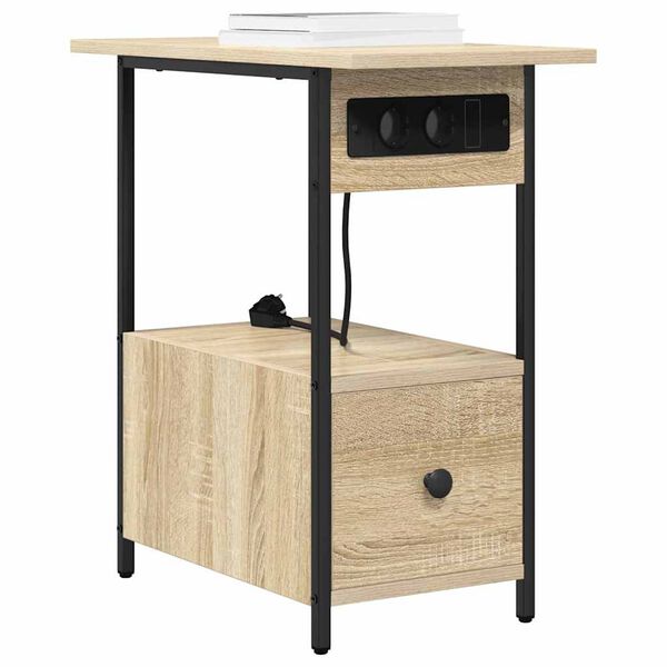 vidaXL Нощен шкаф Сонома дъб 60 x 30 x 61 см Инженерно дърво