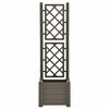 vidaXL Градински сандък с пергола, 43x43x142 см, РР, антрацит