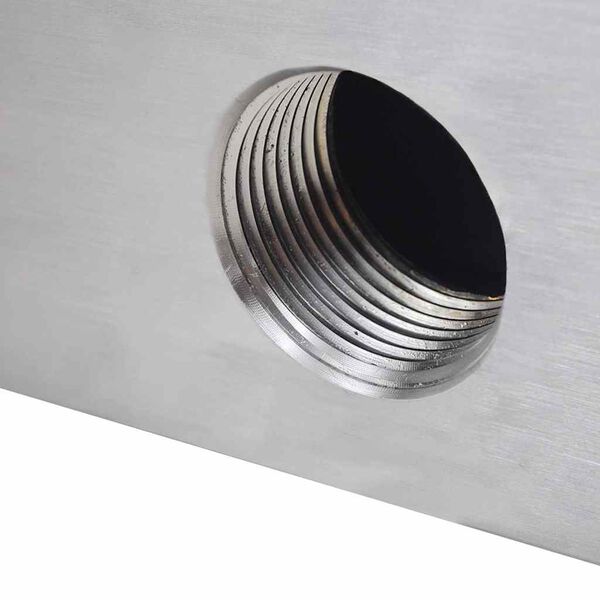 vidaXL Правоъгълен фонтан за басейн, неръждаема стомана, 60 см