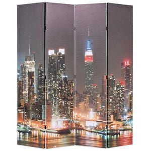 vidaXL Сгъваем параван за стая, 160x170 см, нощен Ню Йорк