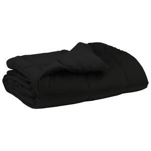 vidaXL Летен юрган 135 x 200 cm Лято Микрофибър (100% полиестер) Черно