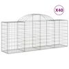 vidaXL Габионни кошници арка 40 бр 200x50x80/100 см поцинковано желязо