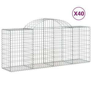 vidaXL Габионни кошници арка 40 бр 200x50x80/100 см поцинковано желязо