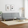 vidaXL 2-местен диван с табуретка, светлосив, текстил