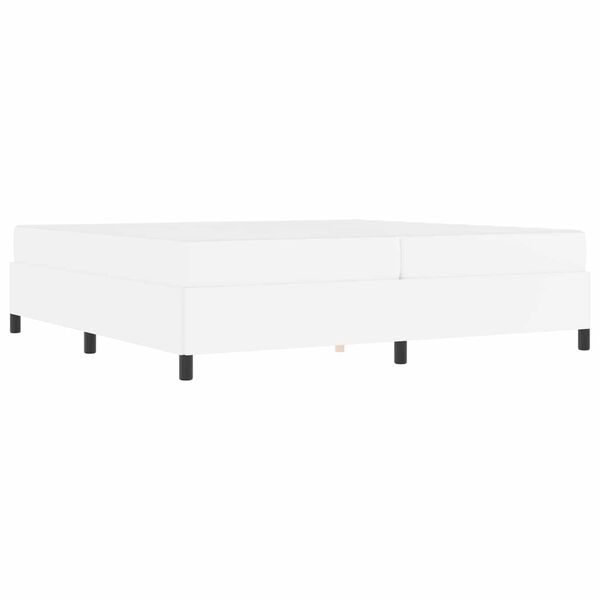 vidaXL Рамка за легло с матрак Бяло 200 x 200 cm текстил