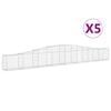 vidaXL Габионни кошници арка 5 бр 400x30x40/60 см поцинковано желязо