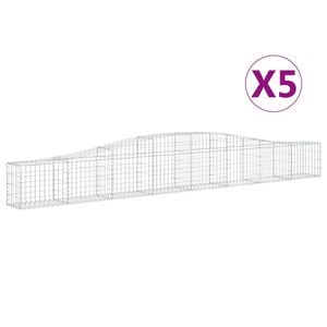 vidaXL Габионни кошници арка 5 бр 400x30x40/60 см поцинковано желязо