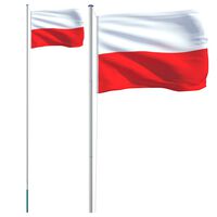 vidaXL Флаг на Полша и стълб 6,23 м алуминий