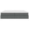 vidaXL Легло с място за съхранение и матрак Тъмен сив 200 x 200 cm