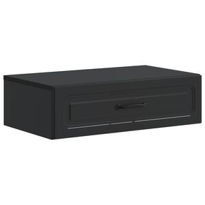 vidaXL Стенен страничен масичка Черно 59 x 34,5 x 17 см