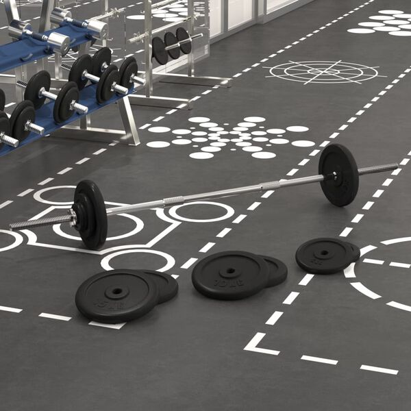 vidaXL Щанга с тежести 90 кг чугун