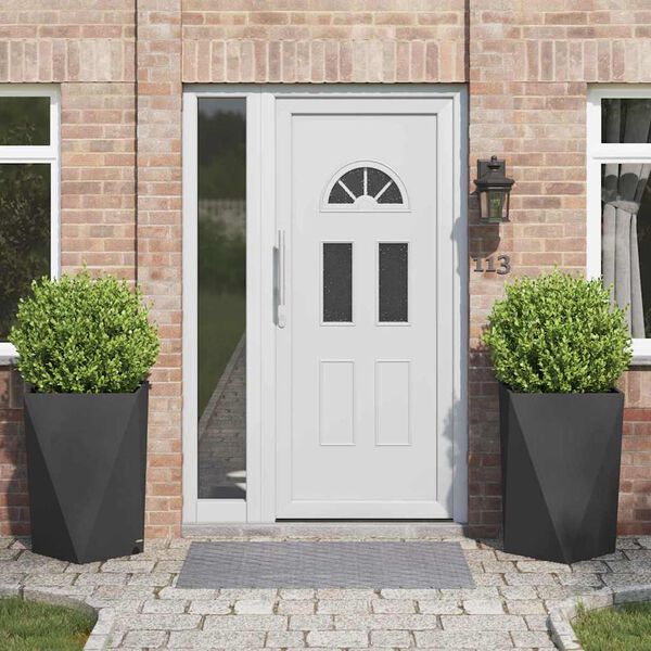 vidaXL Кашпа 2 pcs Черно 50 x 50 x 75 cm Стомана