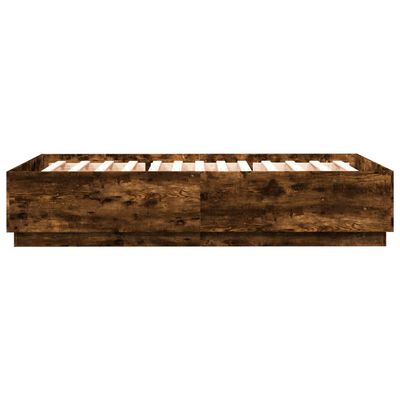 vidaXL Рамка за легло, опушен дъб, 150x200 см, инженерно дърво