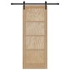 vidaXL Преплъзваща се врата Кафяво 78 x 202 см Солидно борово дърво