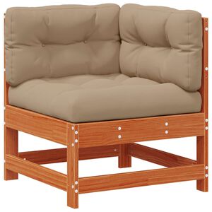 vidaXL Градинен ъглов диван Масивна боровина Восъчен Кафяв