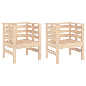 vidaXL Градински столове 2 бр меденокафяви 61,5x53x71 см бор масив