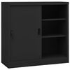 vidaXL Офис шкаф с плъзгаща се врата, антрацит, 90x40x90 см, стомана