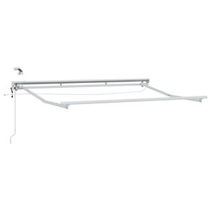 vidaXL Електрическа рамка за сенник с LED светлини Бял 2,5 x 2 m