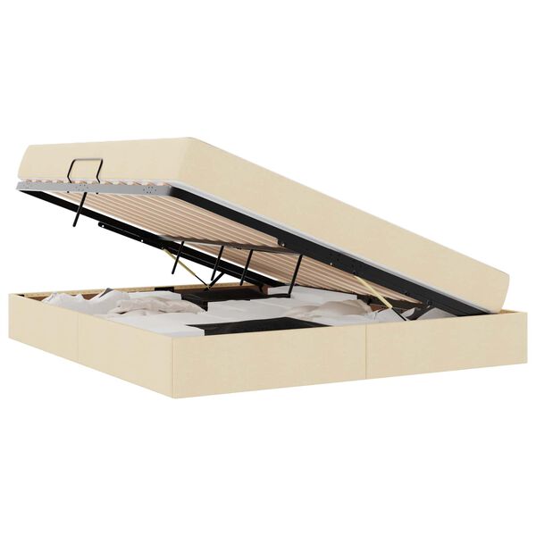 vidaXL Легло с място за съхранение и матрак с матрак Крем 180 x 200 cm