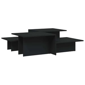vidaXL Кафе маси, 2 бр, черни, инженерно дърво