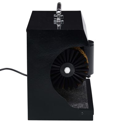 vidaXL Електрическа машина за полиране на обувки, автоматична, черна